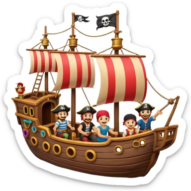 A simple little pirate ship ride sticker