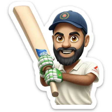 Virat kohli with cricket bat sticker