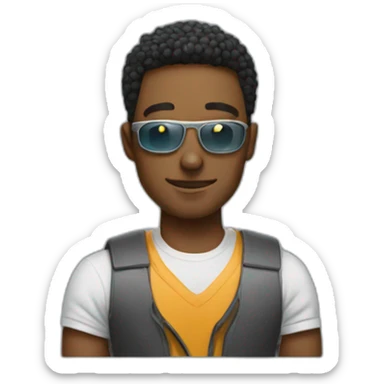 A cool Guy working with crypto sticker