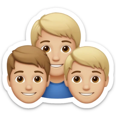 three brothers one blonde two with brown hair sticker
