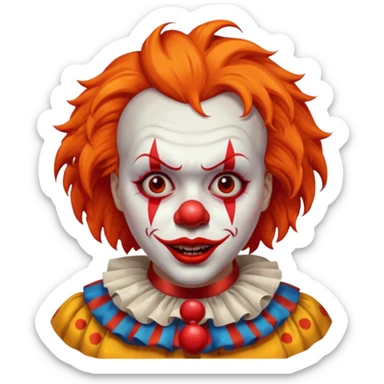 The clown from the movie IT With a little orange hair with the scary lip sticker