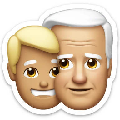 donald trump and joe biden snuggling sticker