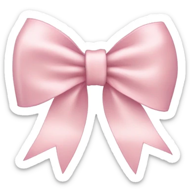 light pink ribbon bow sticker