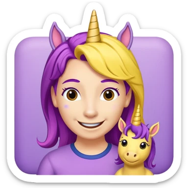 Shirley Shawn the Unicorn from The Wiggles with yellow skin with purple hair sticker