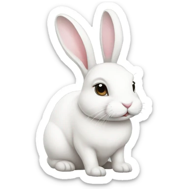 White bunny with a bun sticker