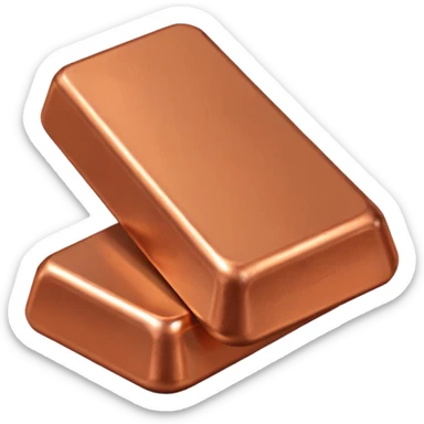 Create an Android-style cartoon emoji of a copper ingot. Make it simple, flat, and stylized with solid copper colors, no shine, no reflections, no gradients, and no faces or expressions. Keep the shapes clean, rounded, and consistent with modern Android emoji aesthetics.


 sticker