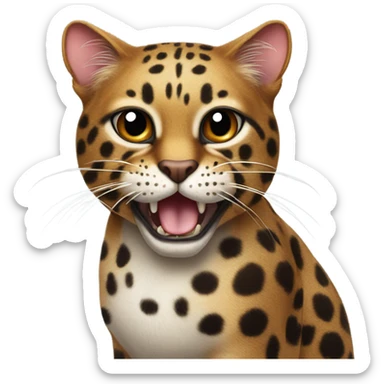 Mean leopard cat sticker