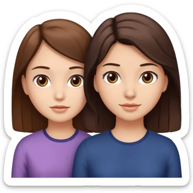 2 Besties g girls one dark brown hair one light brown hair sticker