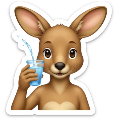 kangaroo drinking water sticker