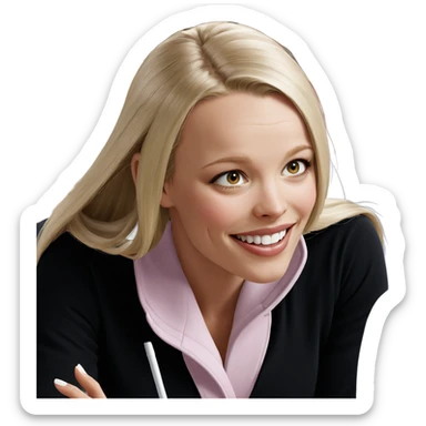 smiling blonde girl portrait sticker