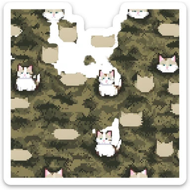 camouflage cat sticker