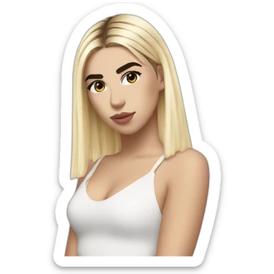 Dua lipa with blonde hair sticker