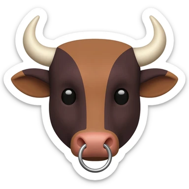 a head of a bull with a ring in its nose sticker