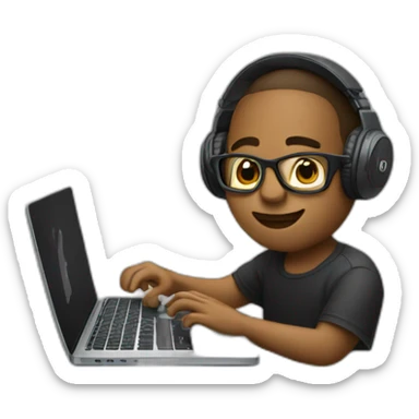Music Producer making music in a Macbook sticker