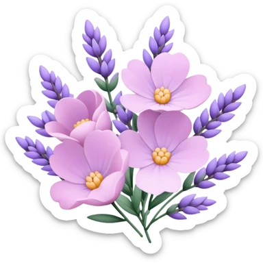Light pink pastel purple lavender flowers sticker
