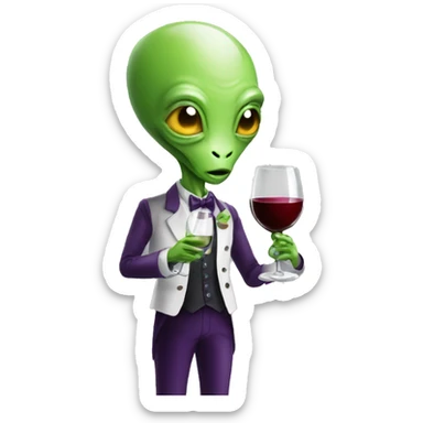 alien Sommelier wine sticker