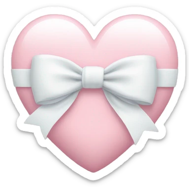Pastel pink heart with white bow sticker