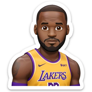 LeBron James wearing Lakers jersey sticker