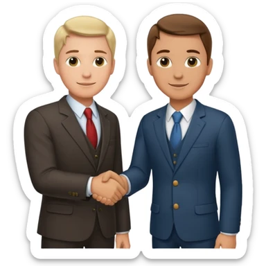 Man in a suit shaking hands with a farmer sticker