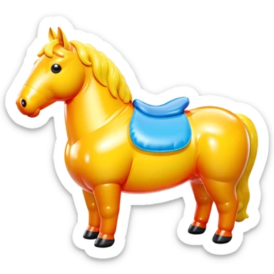   jeff koons style inflatable vinyl figure fat horse  sticker