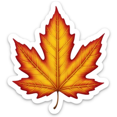 yellow and red leaf  sticker