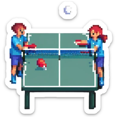 table tennis match sticker