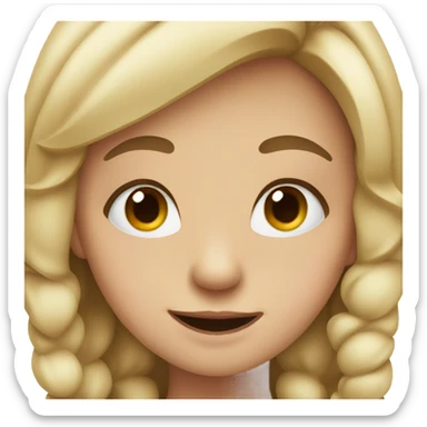 Girl with a finger on her teeth winking sticker