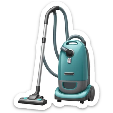 Closeup of dusty Teal tilted upright vacuum cleaner  sticker