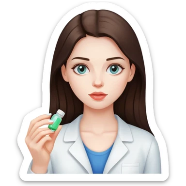 Beautiful fit brunette girl taking pills  sticker
