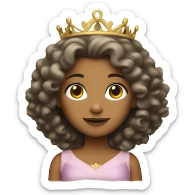 Princess with curly hair sticker