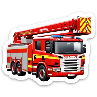 Fire Truck - Scania P320 Fire Truck (Model Year: 2015) (Iconic Colour: Red with white and yellow stripes) sticker