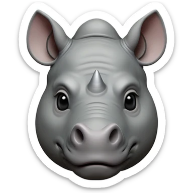 cinematic-noble--rhinoceros-portrait-emoji,slate-grey-hide--poised-and-regal,-with-a-massive,-powerful-build-and-a-thick, -deep-set-soulful-piercing-eyes,-simplified-yet-sharp-and-sophisticated-features,-highly-detailed,-large-black-eyes, zoomed out showing shoulders sticker