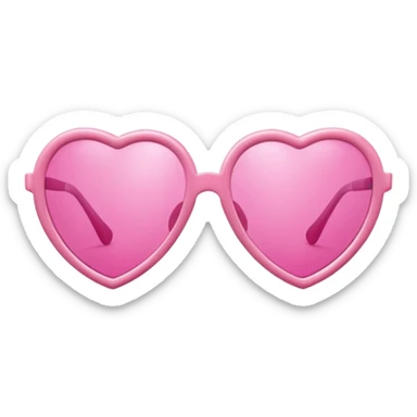  pink pair of pink heart-shaped sunglasses, shiny plastic frame, playful and cute style, soft reflections, isolated on transparent background" sticker
