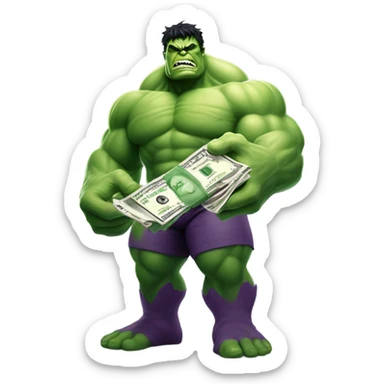 Hulk offering money sticker