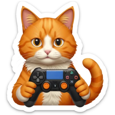 orange cat homme-avec-manette-ps4 sticker