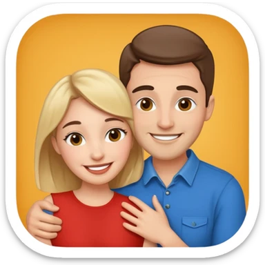 Couple hugs on photobooths sticker