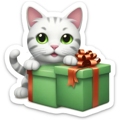 Cats with present sticker