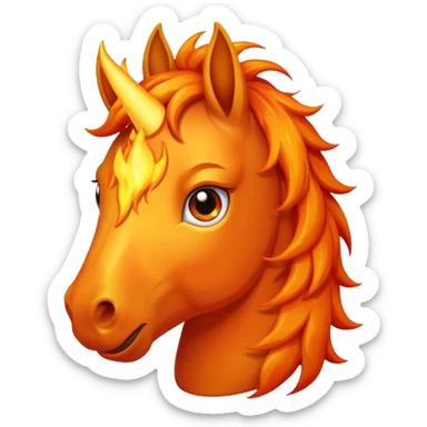 Worried fire horse emoji  sticker