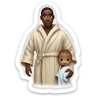 Diddy with a robe and a baby sticker