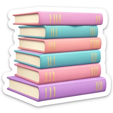 stack of pastel pink stack of Language learning books sticker