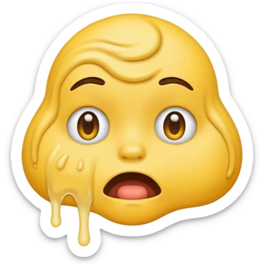 puking face, classic yellow emoji style, simple expression sticker