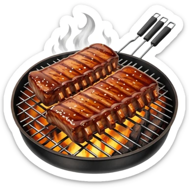 bbq ribs on grill sticker