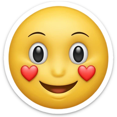 Smiley face with heart sticker