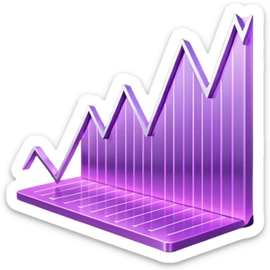 A glowing purple hologram of a line chart sticker