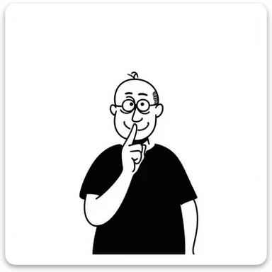 bald guy with glasses picking his nose sticker