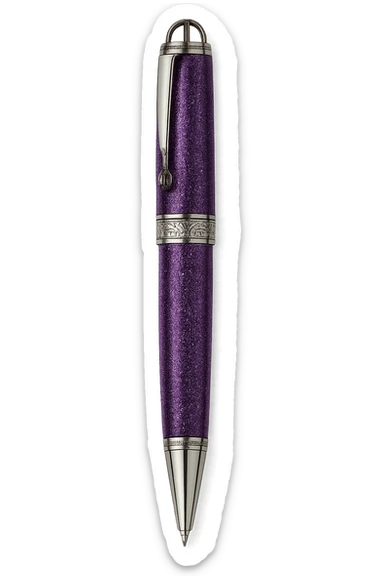 purple sparkly designer pen sticker