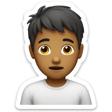 Boy with feeling sad sticker