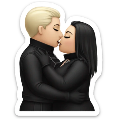 plus size women kissing, goth sticker