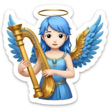 Blue-haired angel holding harpir






























 sticker