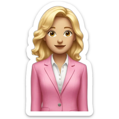 blonde girl in pink suit sticker